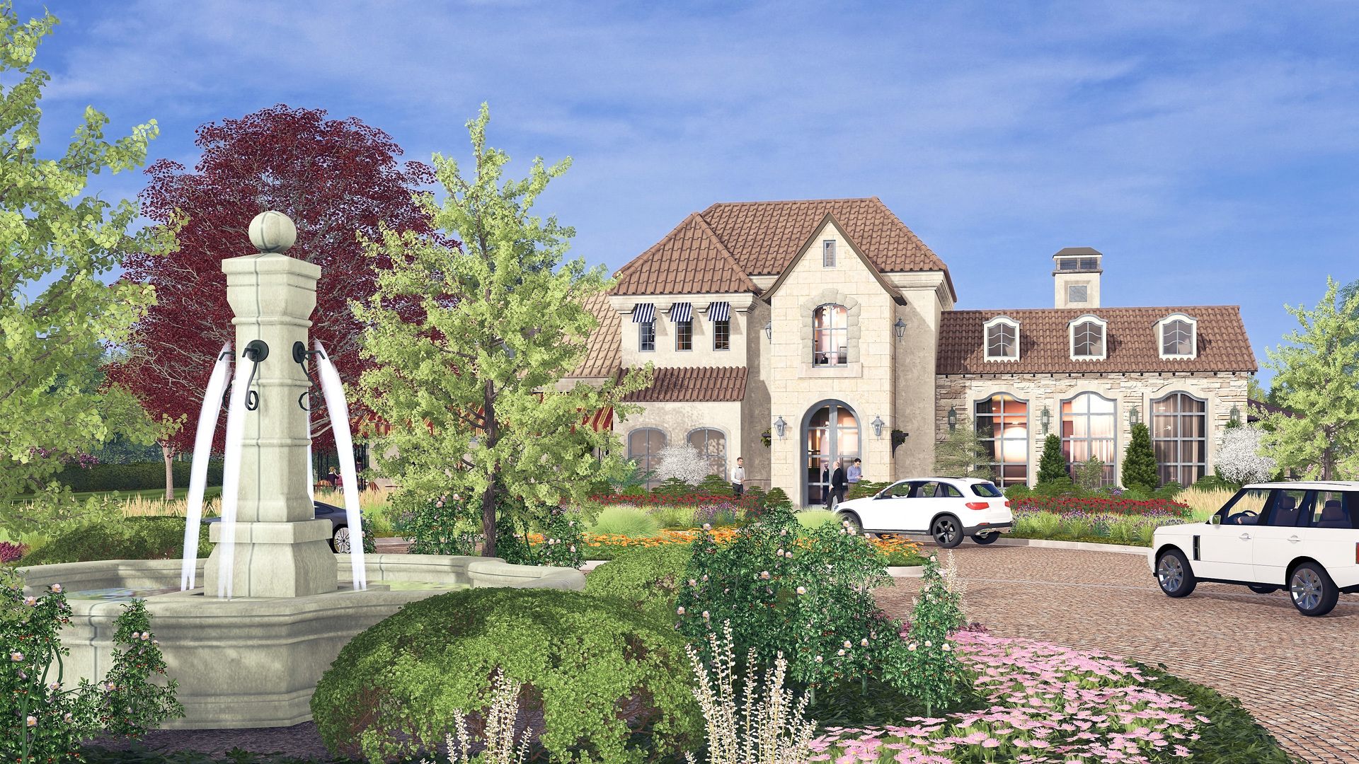 617 West Main Street Barrington, IL 60010 - Photo 5 of 7 a front view of a house with a garden