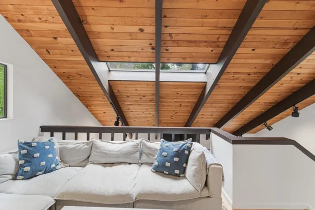 a roof deck with couch