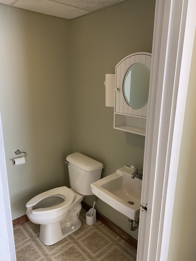 400 North Division Street Harvard, IL 60033 - Photo 12 of 13 a white toilet sitting next to a bathroom sink and a mirror