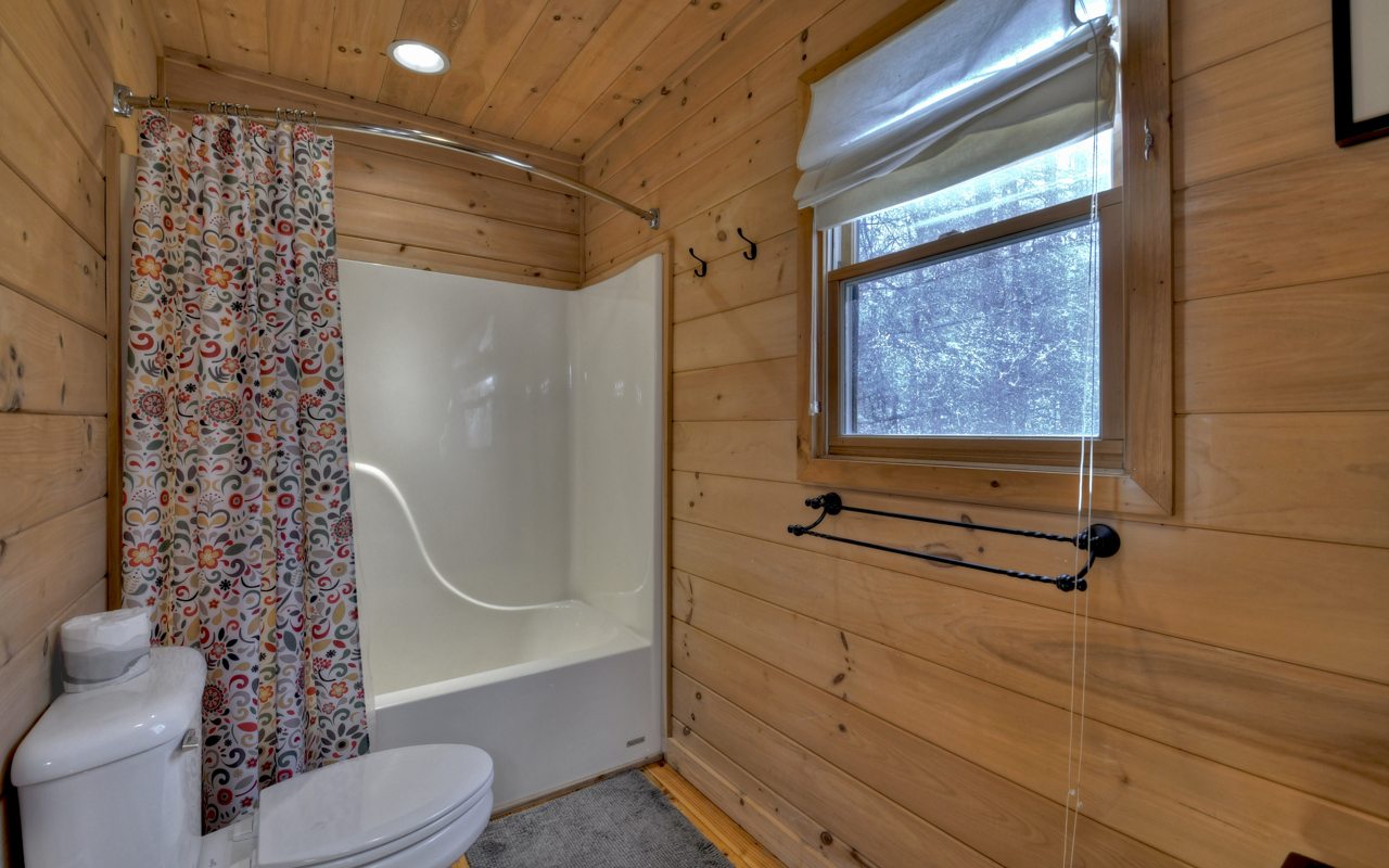 264 Sawmill Circle Blue Ridge, GA 30513 - Photo 26 of 39 a bathroom with a shower a toilet and a sink