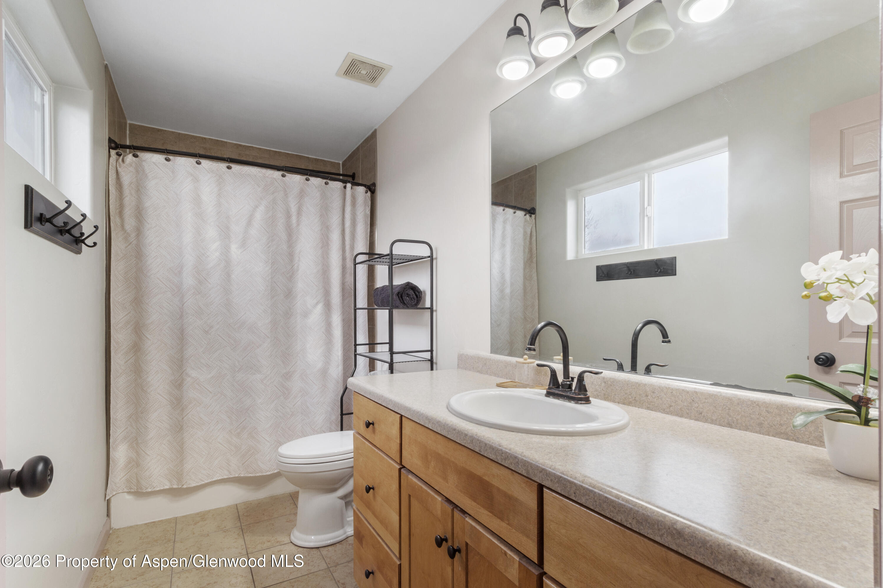 837 East 17th Street Rifle, CO 81650 - Photo 15 of 21 a bathroom with a double vanity sink toilet and a mirror