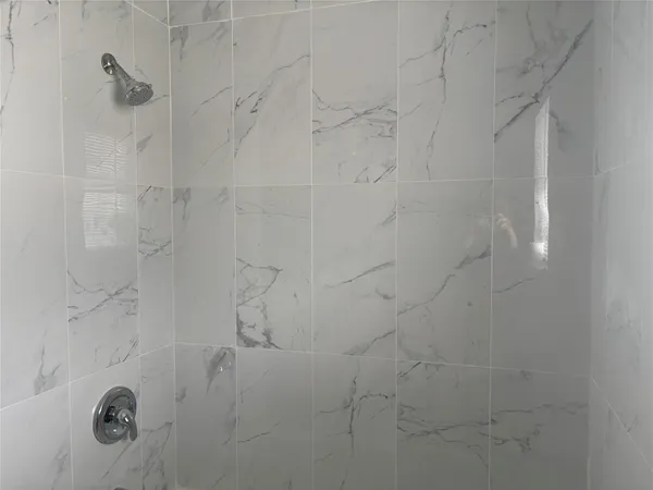 a bathroom with shower