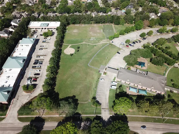 an aerial view of a city