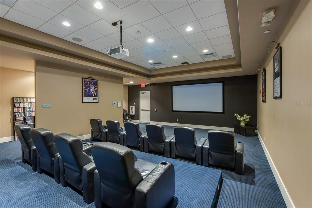 231 Riverside Drive, Unit 1703 Holly Hill, FL 32117 - Photo 36 of 41 a media room with lots of chairs and a projector screen