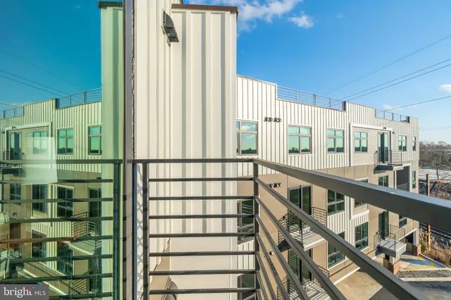 a view of staircase with large window