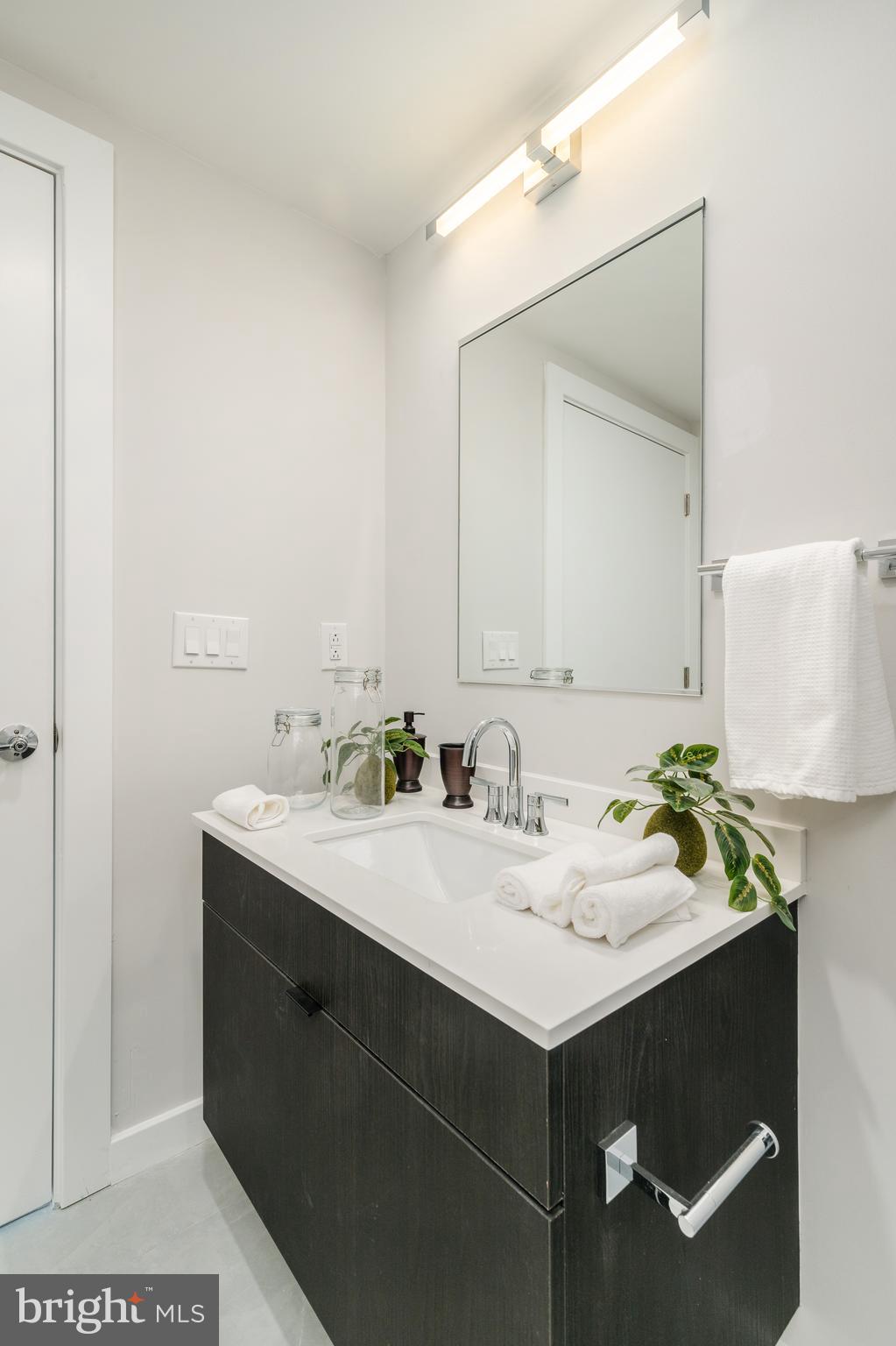3449 Scotts Lane, Unit B308 Philadelphia, PA 19129 - Photo 15 of 16 a bathroom with a sink and a mirror