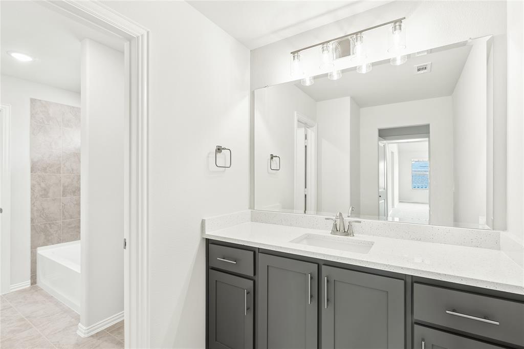 3002 Wild River Road Melissa, TX 75454 - Photo 31 of 36 a bathroom with a double vanity sink mirror and shower