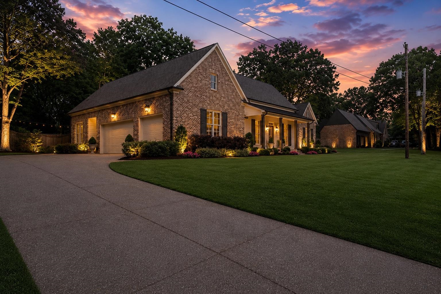 240 Burrows Road Collierville, TN 38017 - Photo 25 of 37 Stone exterior with multiple gables and a covered front porch featuring columns
