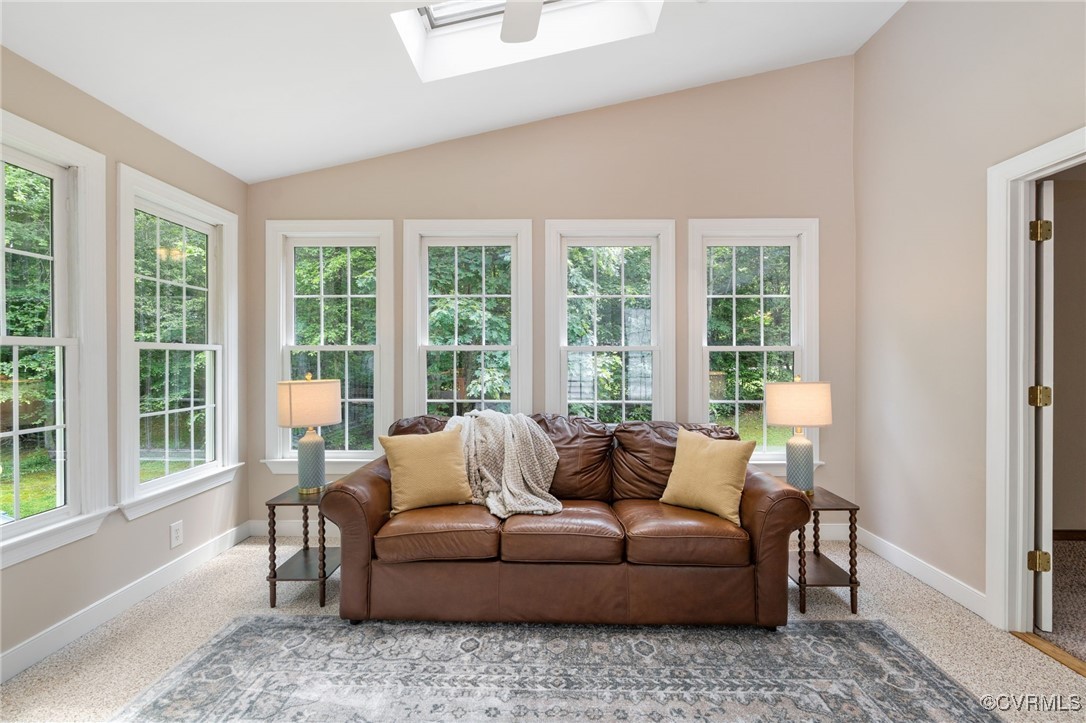 12207 Balta Road Chesterfield, VA 23838 - Photo 15 of 50 Sunroom / solarium featuring a skylight, vaulted c