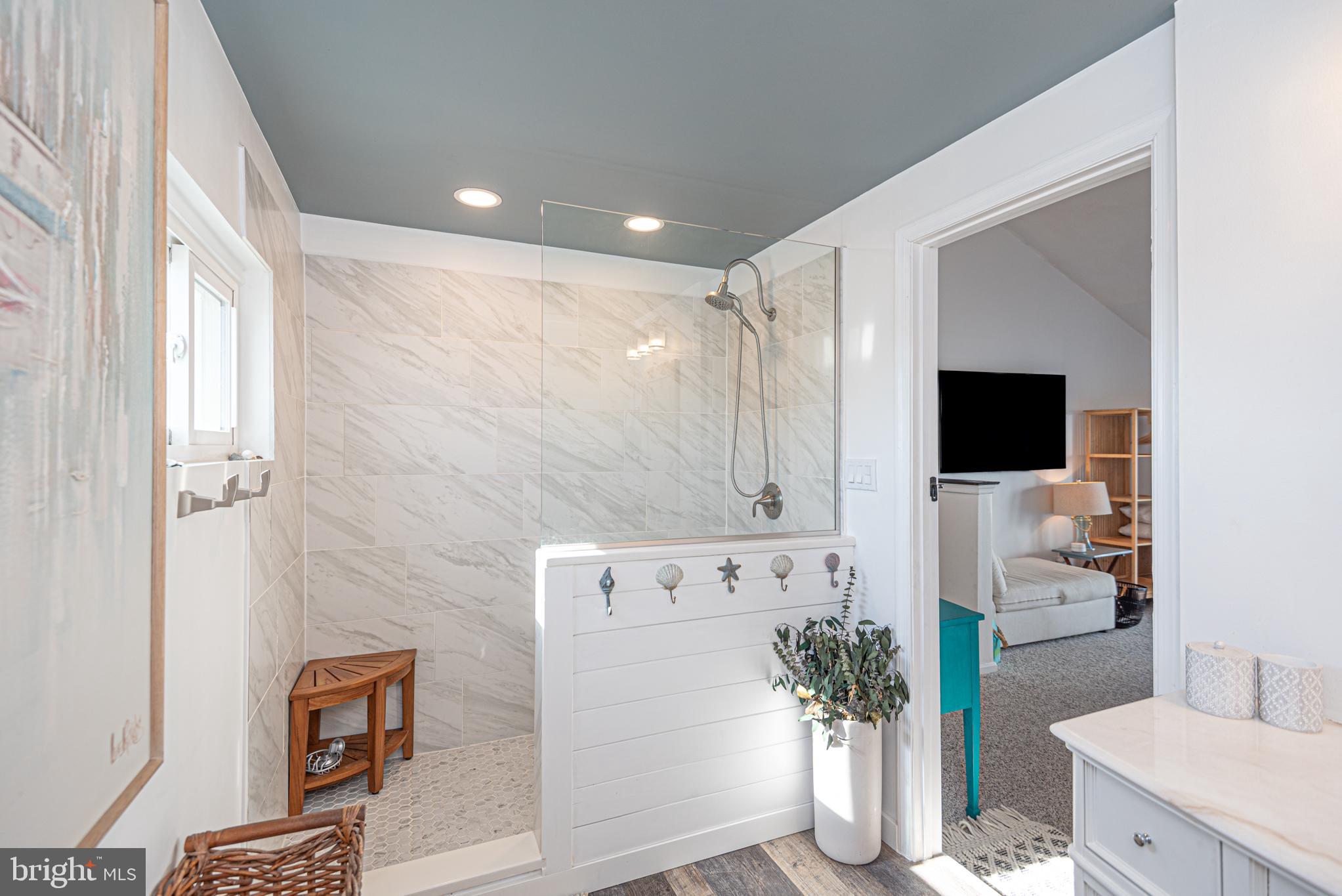 702 Bradley Road, Unit 11 Ocean City, MD 21842 - Photo 17 of 92 a bathroom with a potted plant on the counter and mirror