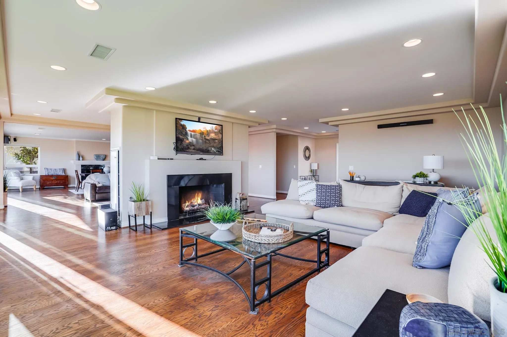 5730 Rutgers Road La Jolla, CA 92037 - Photo 9 of 54 a living room with furniture and a fireplace