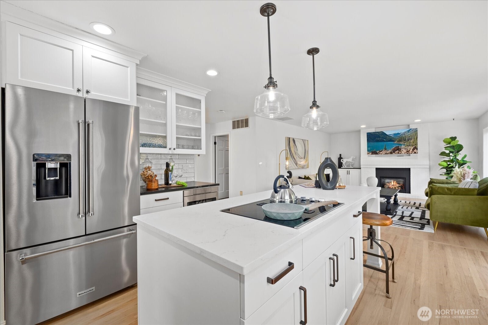 10906 Northeast 197th Street Bothell, WA 98011 - Photo 13 of 38 a kitchen with refrigerator and cabinets