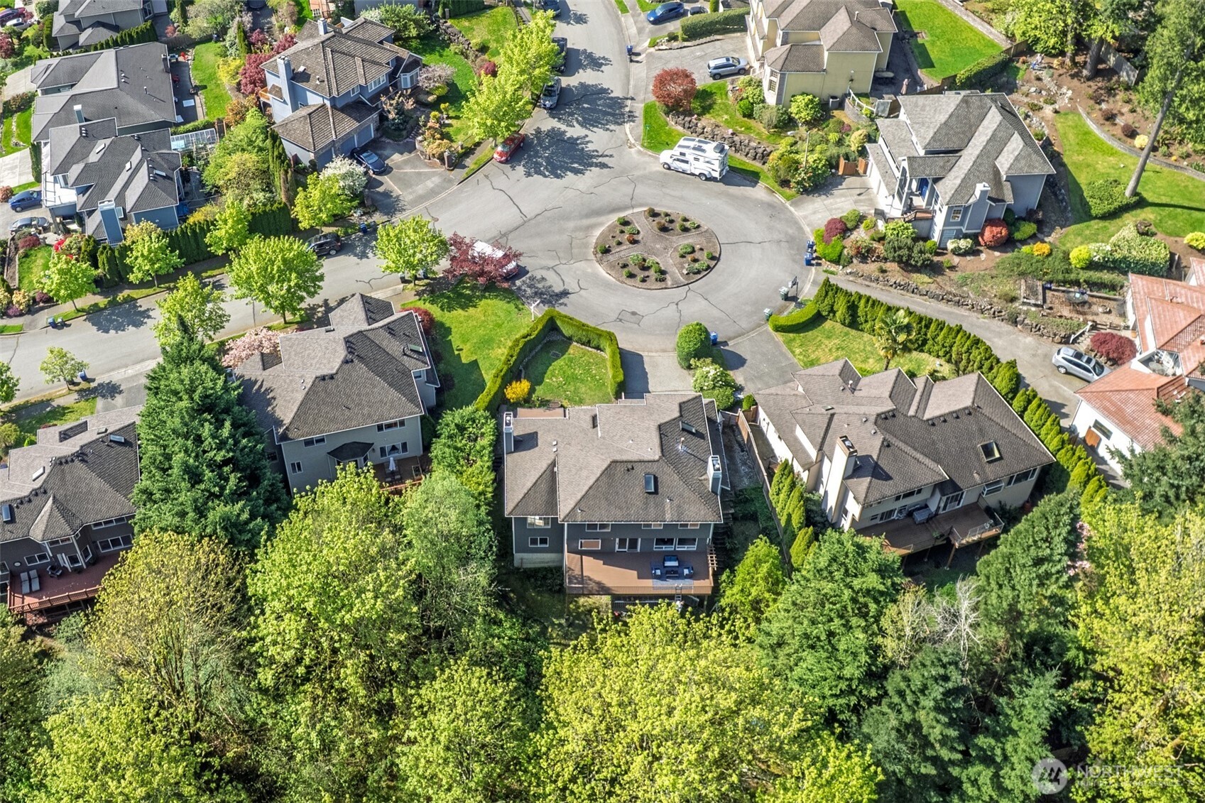 10906 Northeast 197th Street Bothell, WA 98011 - Photo 36 of 38 an aerial view of a house with a yard and garden
