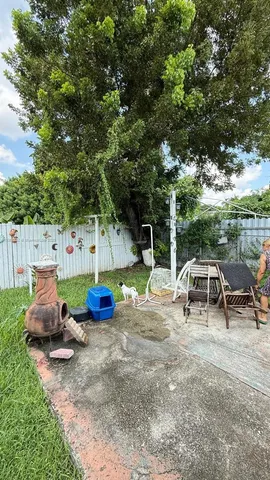 a view of a lake with a garden
