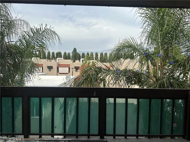 a balcony with a garden