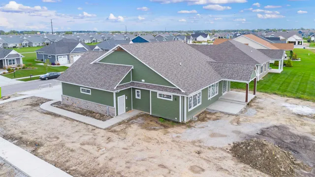 an aerial view of a house