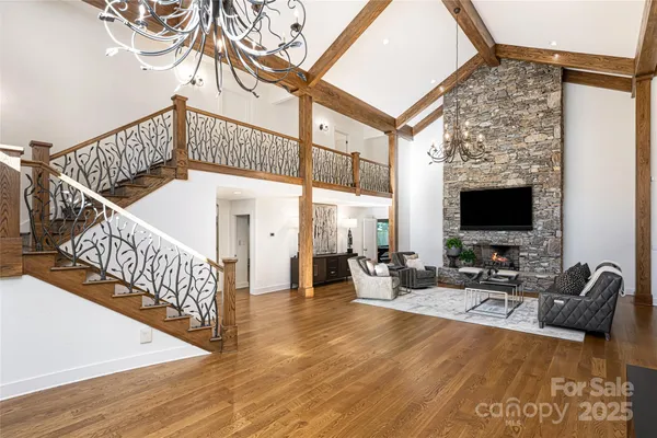 a living room with furniture