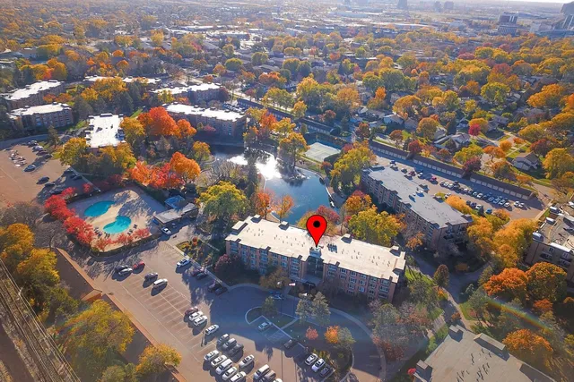 an aerial view of a city
