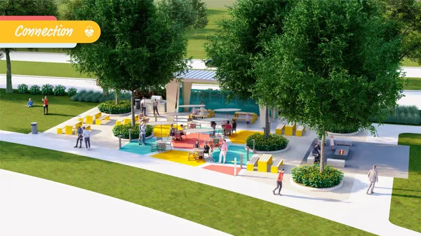 a park view with a sitting space and garden