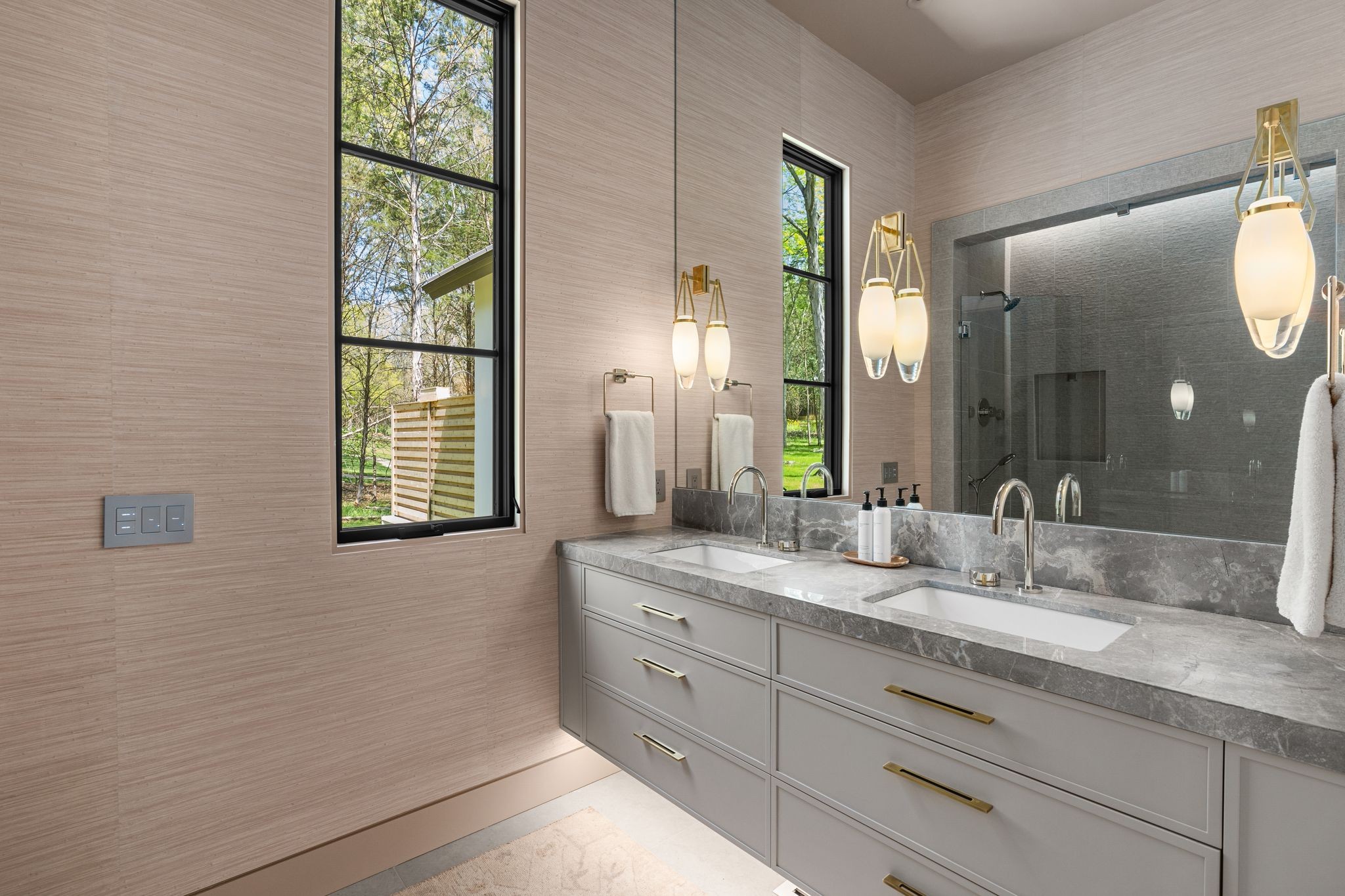 8520 Saundersville Road Mount Juliet, TN 37122 - Photo 13 of 70 a bathroom with a granite countertop sink mirror and window