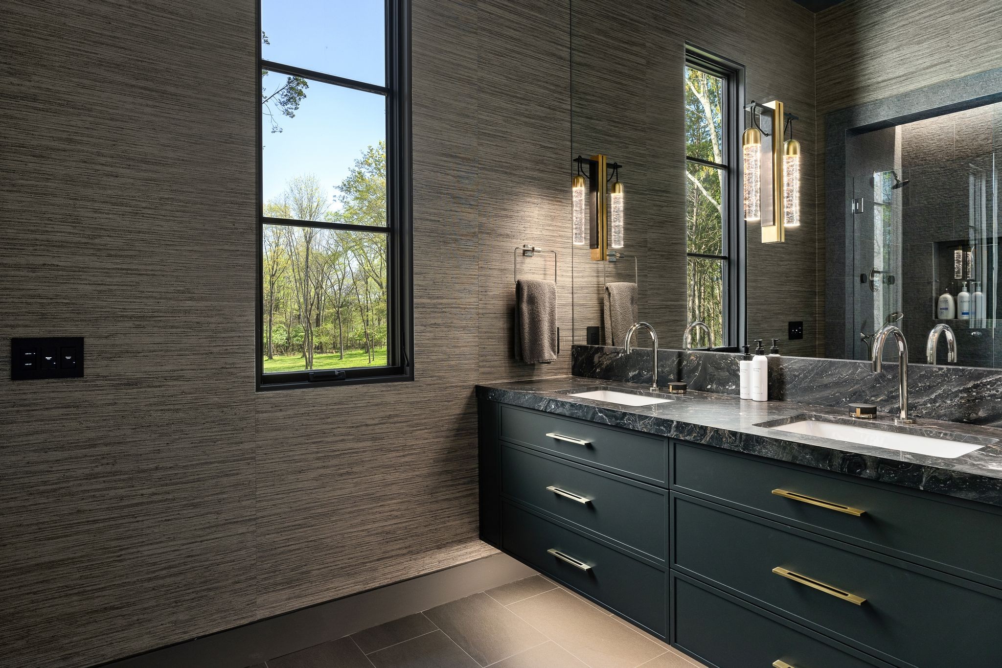 8520 Saundersville Road Mount Juliet, TN 37122 - Photo 57 of 70 a bathroom with a double vanity sink and a mirror