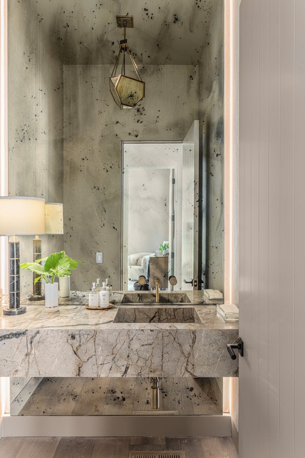 8520 Saundersville Road Mount Juliet, TN 37122 - Photo 10 of 70 a bathroom with a granite countertop sink and a mirror