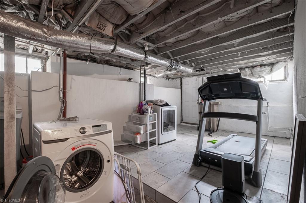 113 Gwyn Avenue Elkin, NC 28621 - Photo 32 of 39 Unfinished basement with laundry hook up.