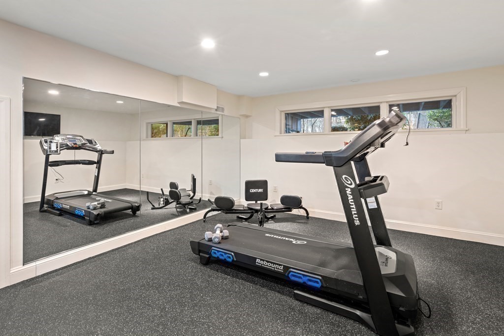 71 Sevland Road Newton, MA 02459 - Photo 20 of 28 a room with gym equipment