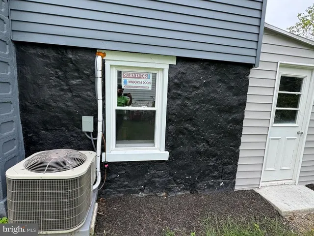 a view of backyard with large trees