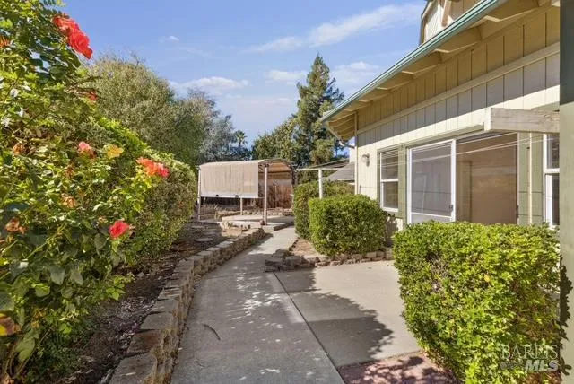 a view of a house with a patio
