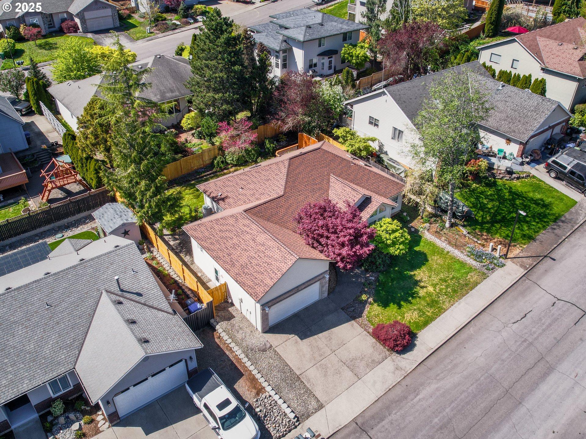 17265 Amber Lane Sandy, OR 97055 - Photo 45 of 46 an aerial view of a house with a yard and garden