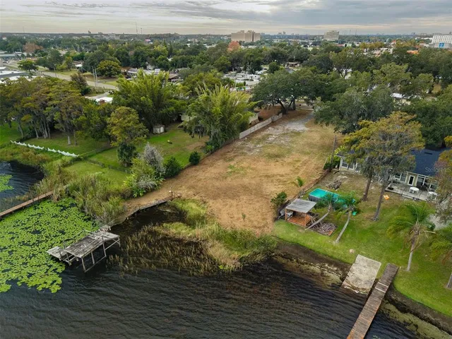 a view of a lake with a mountain