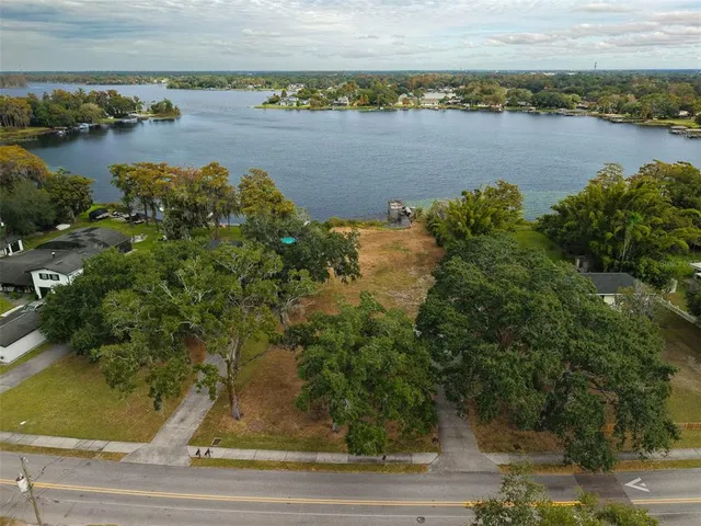 a view of a lake with outdoor space