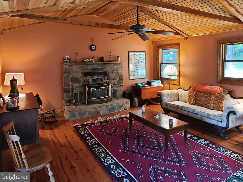 1245 Khyber Pass Road Linden, VA 22642 - Photo 24 of 55 Cozy living room, beamed vaulted ceiling