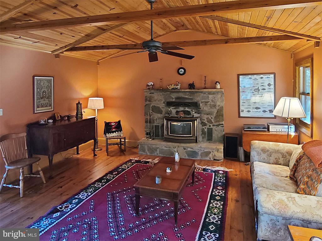1245 Khyber Pass Road Linden, VA 22642 - Photo 25 of 55 Stone fireplace with wood burning insert