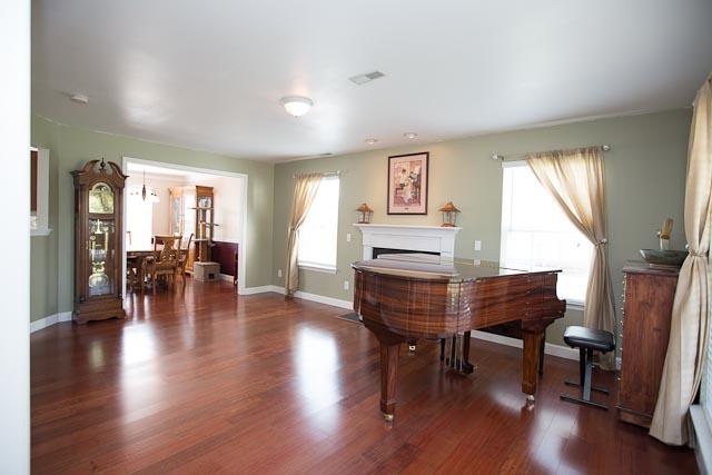 Hardwoods are in the main entry foyer, living room, and dining room. Very functional layout, maximizing square footage and storage.