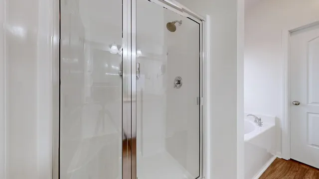 a bathroom with a shower