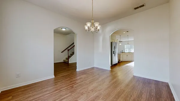 a view of a room with racks on the wall