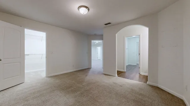 an empty room with closet