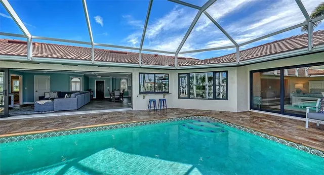 a view of a dinning room with a patio