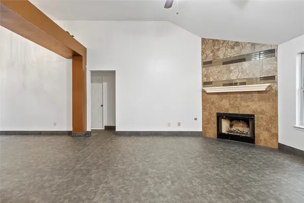 a view of a livingroom with a fireplace