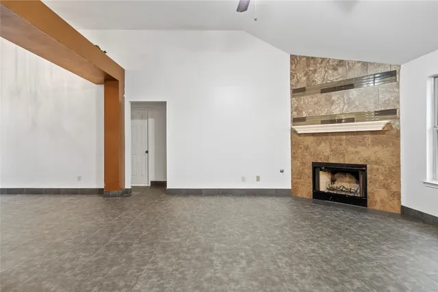 a view of a livingroom with a fireplace