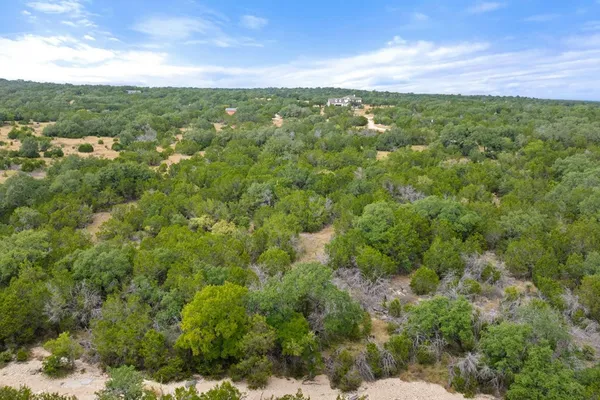 a view of a green field with lots of bushes
