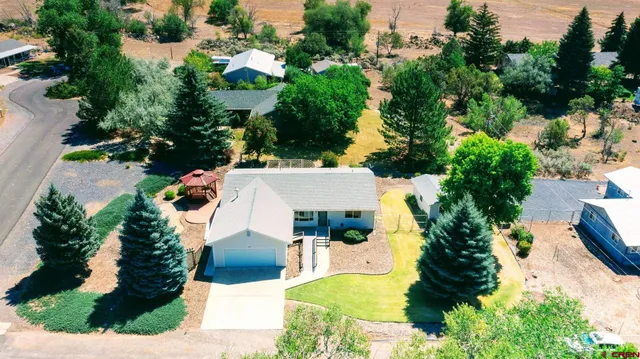 an aerial view of a house