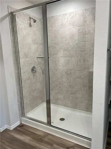 a bathroom with a shower