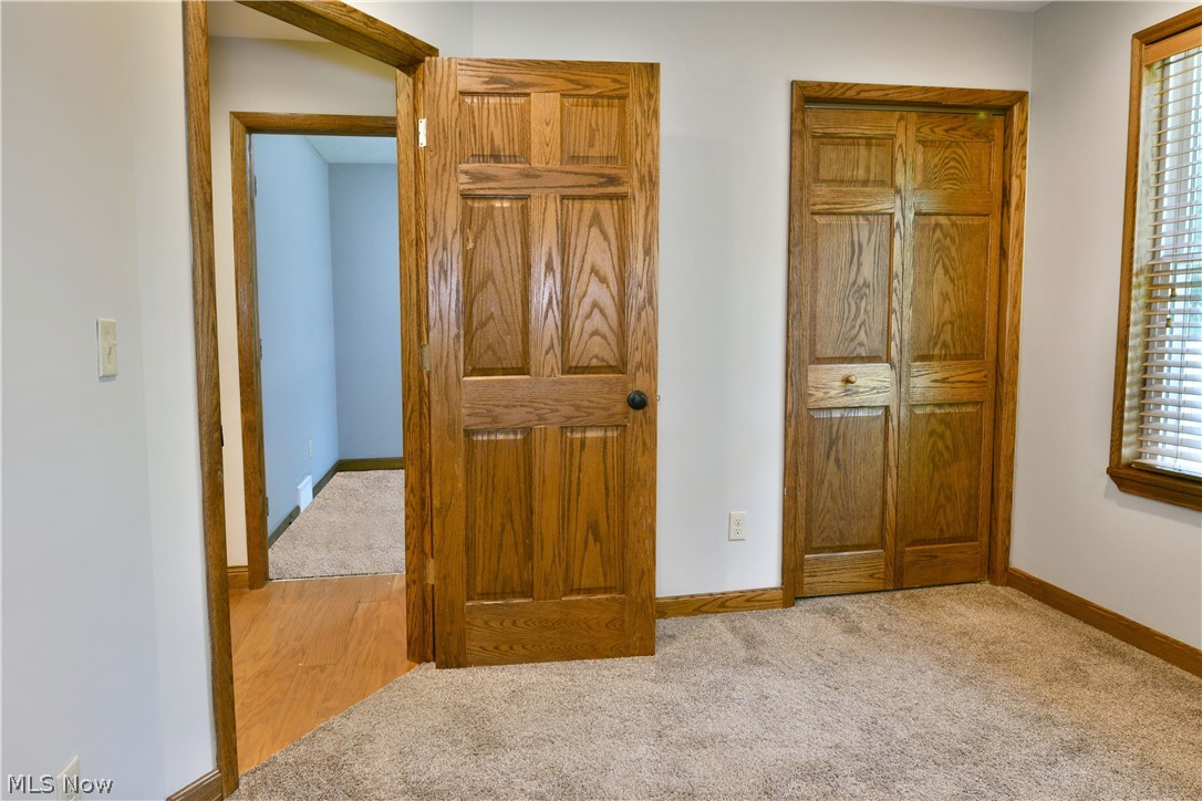 754 Warner Road Hubbard, OH 44425 - Photo 27 of 46 Room featuring light brown carpeting, white painted walls, and wood-paneled doors and trim