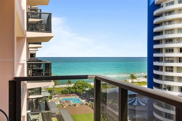 a view of building from balcony