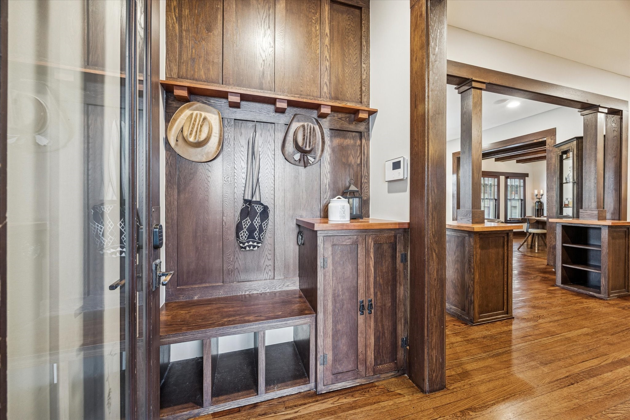 512 Archer Street Houston, TX 77009 - Photo 34 of 40 This mudroom features a custom-built bench, storage and hooks, making it both organized and inviting.