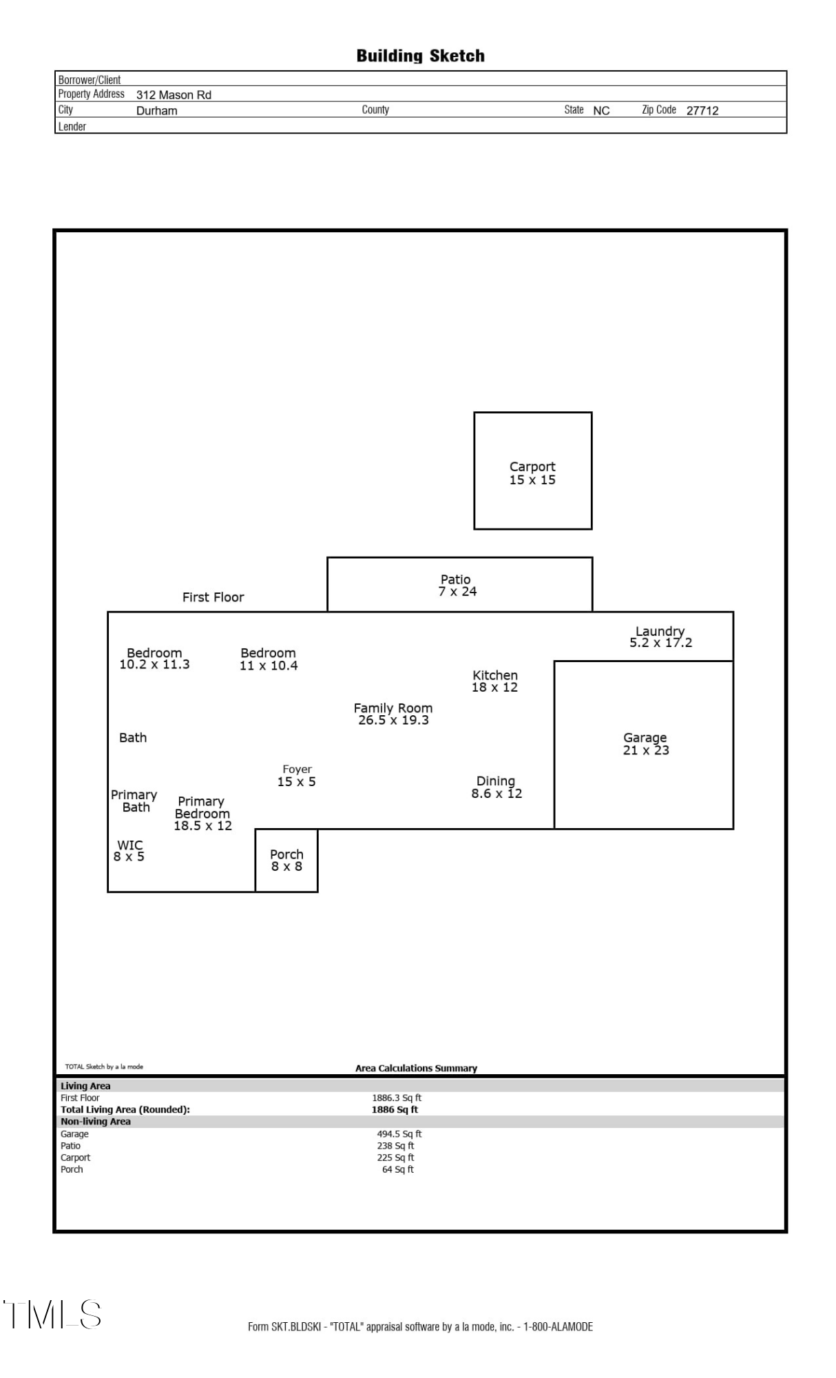 312 Mason Road Durham, NC 27712 - Photo 25 of 25 Floor Plan