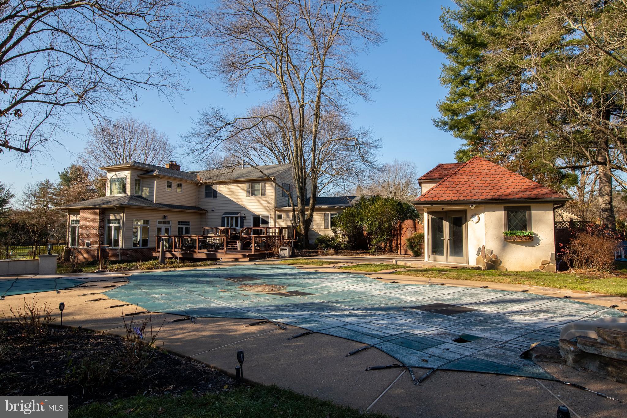 1001 Regency Circle Blue Bell, PA 19422 - Photo 36 of 47 Exterior Rear w/ Pool + Pool Cabana
